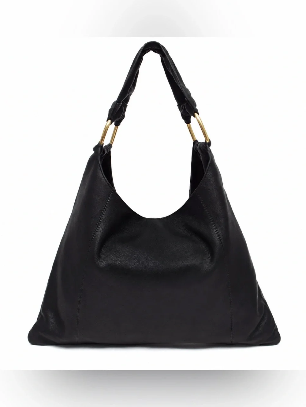 Margot New York Dakota Large Black Leather Hobo Bag NWT